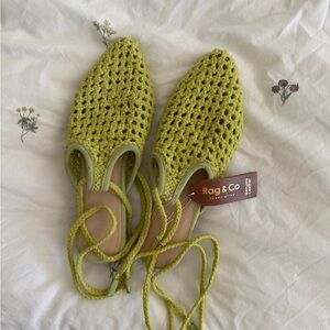 Target Rag & Co Lime Green Crochet Lace-Up Flats